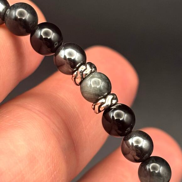 John Hardy Men’s Sterling Silver Beaded Bracelet Onyx Eagle Eye Hematite NIBWT - Picture 7 of 16